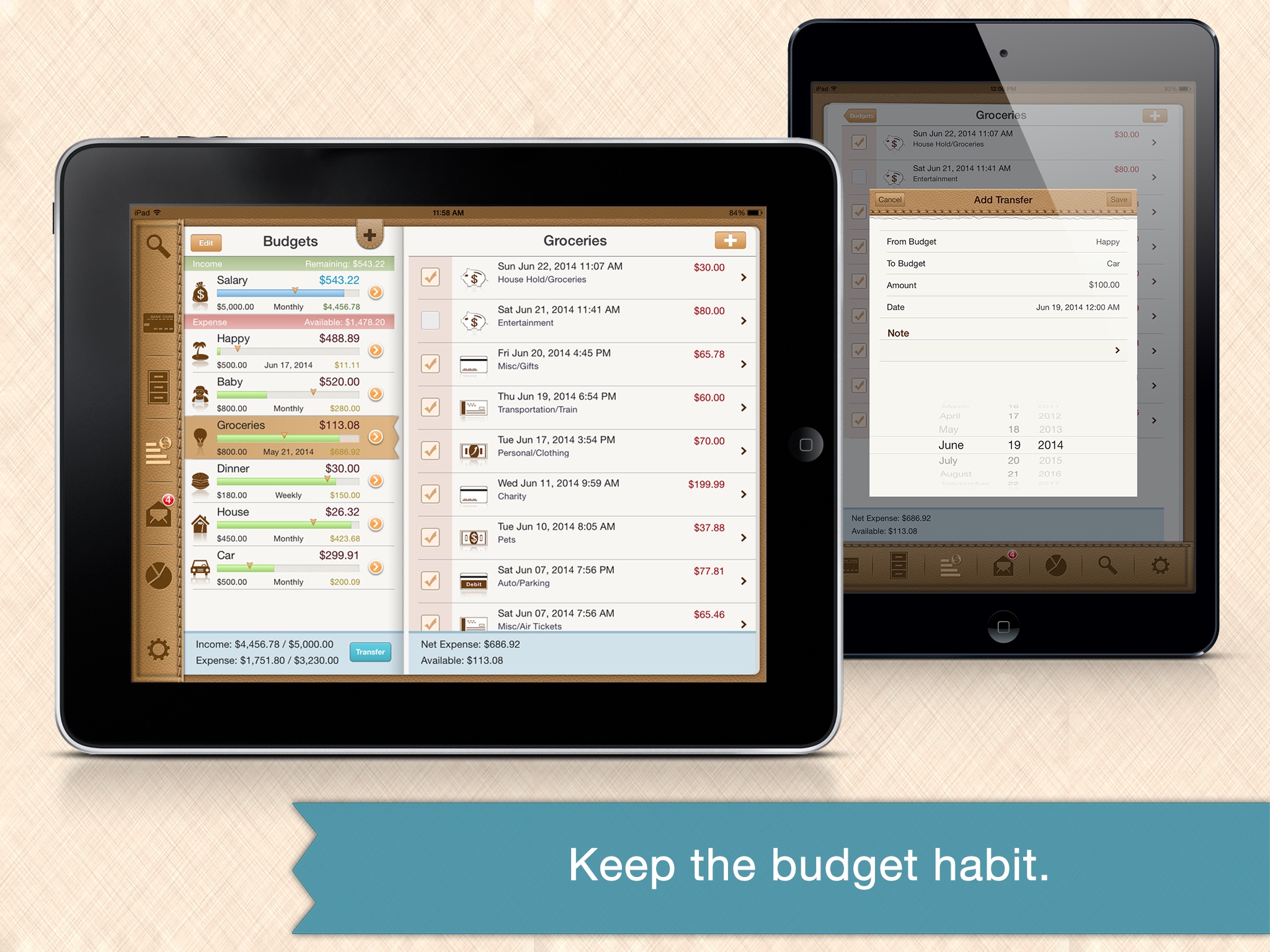 Money Monitor Pro for iPad - Budget & Bill Manager screenshot 2