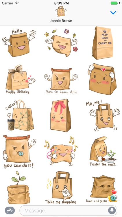 Choose the Paper Bag Stickers for Text Messages