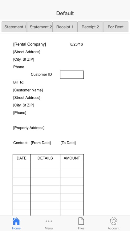 Rental Invoice