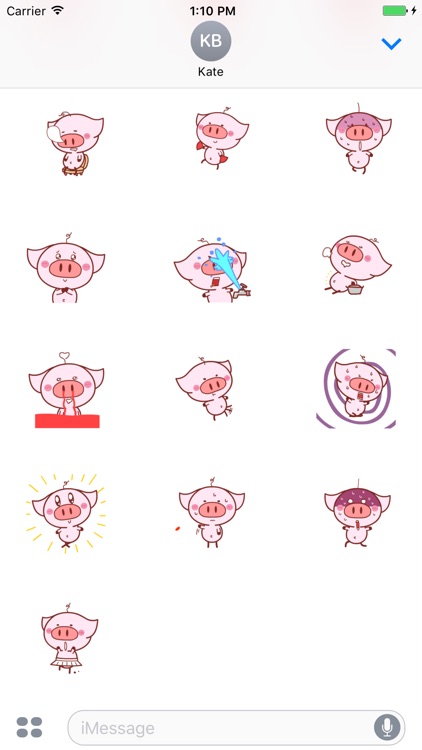 Nero piglet animated stickers pack