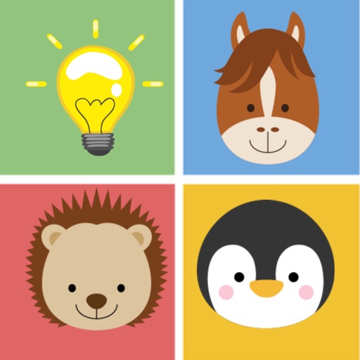 Animals face remember for kids preschool matching Icon