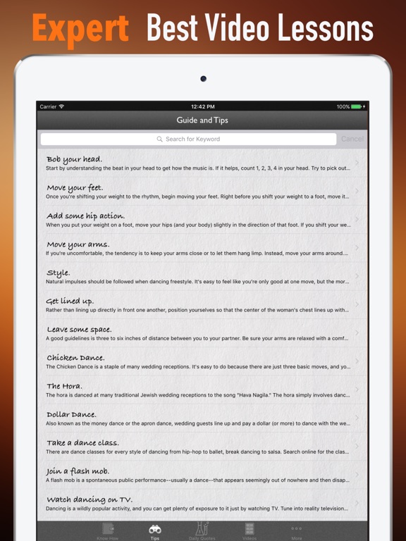Dance for beginners-Video Lessons and Tutorial app: insight 