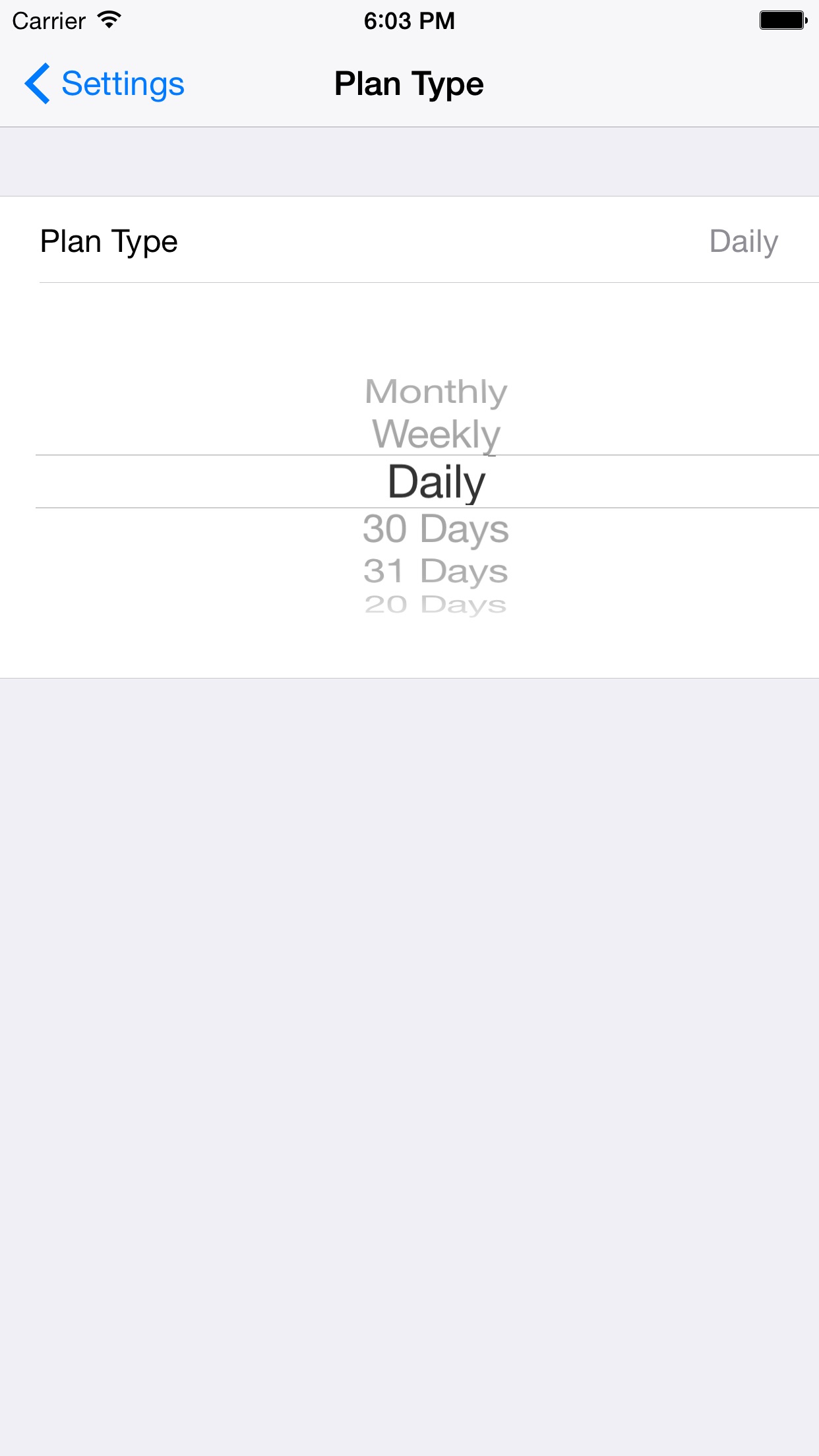 Screenshot do app Data Widget