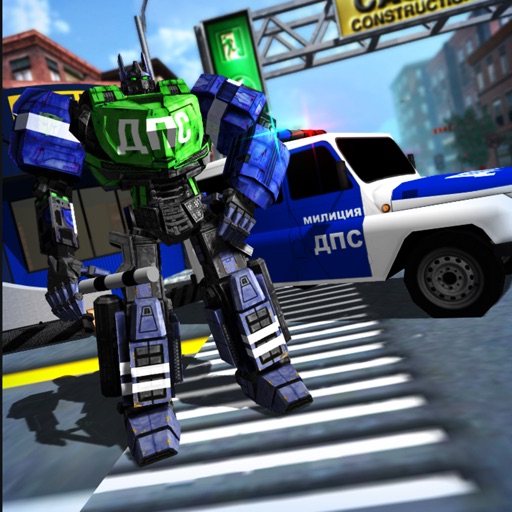 Futuristic Robot Traffic Police Icon