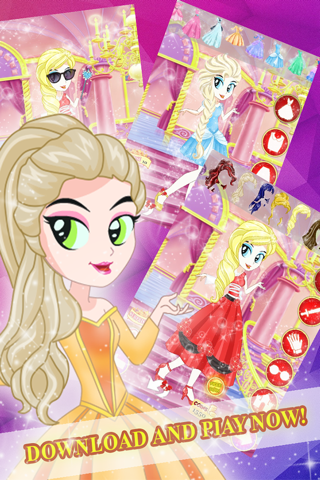 Princess Fairy Tale Dress Up Fashion Designer Pop Games Free for Girls screenshot 4