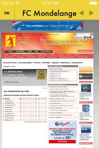 Mondelange FC App screenshot 3