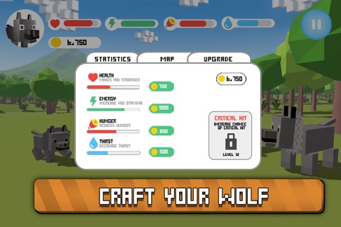 Blocky Wolf Simulator 3D Full screenshot 4