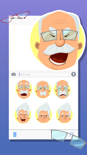 Old Man Expressions Emoticons Stickers