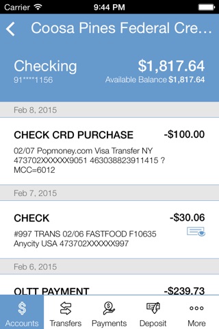 Coosa Pines FCU Online Banking screenshot 4