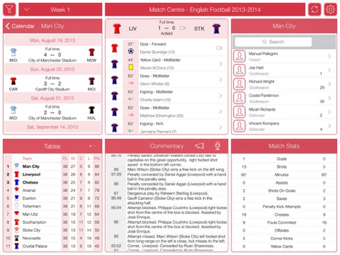 English Football 2013-2014 - Match Centre screenshot 2