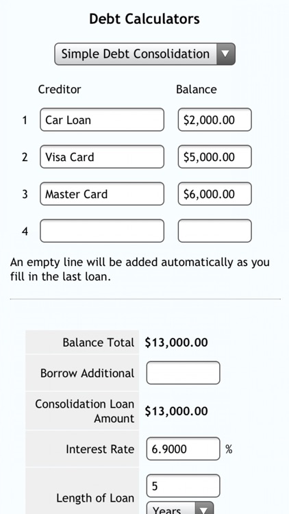 Debt Calcs