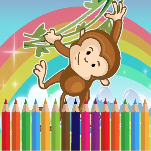 Monkey Coloring For Kids learning First Edition