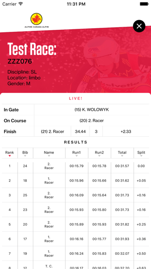 Live Timing - Alpine Canada(圖3)-速報App