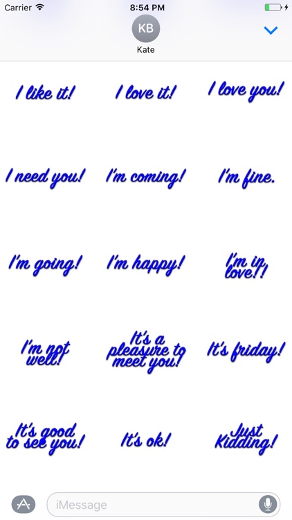 Expressions Dark Blue Stickers for iMessage screenshot-3