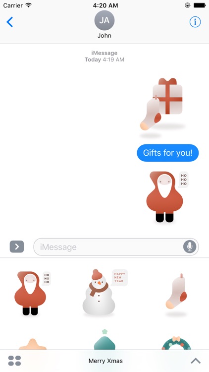 Minimal Christmas Stickers - Stickers For iMessage