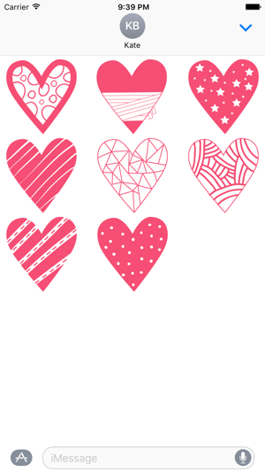 Pink Love Heart Stickers Pack