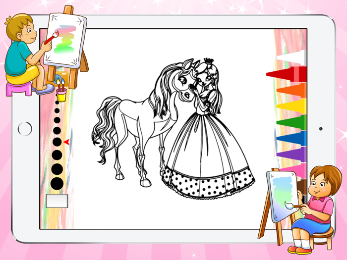 Playing Coloring Books Princess free different games for kids