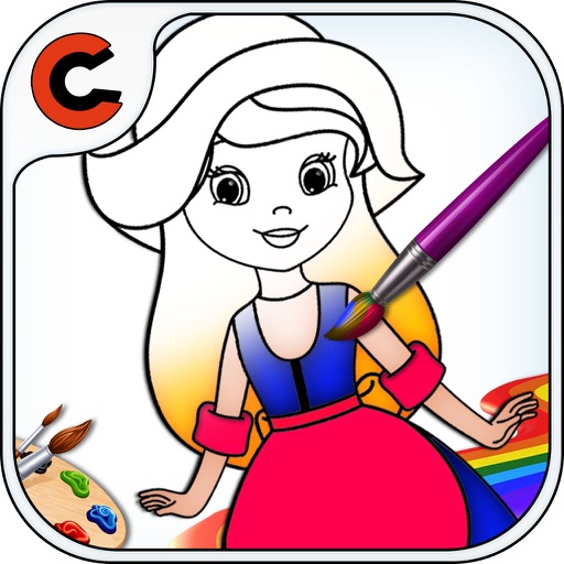 princess mandala coloring book icon