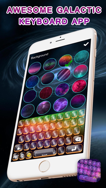 Galaxy Keyboard Skins – Glow.ing Space Themes and Color.ful Text Fonts for iPhone Free