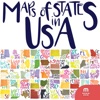 Maps of States in U.S.A. stickers by ?ebnem