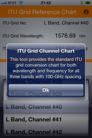 ITU Wavelength & Frequency Grid screenshot 2