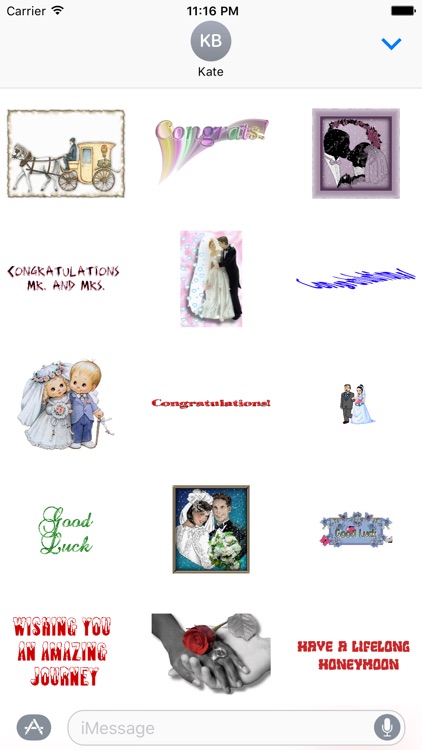 Wedding wishes stickers for iMessage