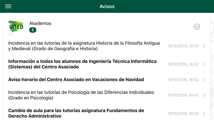 Avisos de la UNED