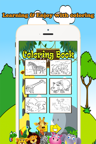 Zoo Animals Coloring Book Educational Toddler Game - náhled