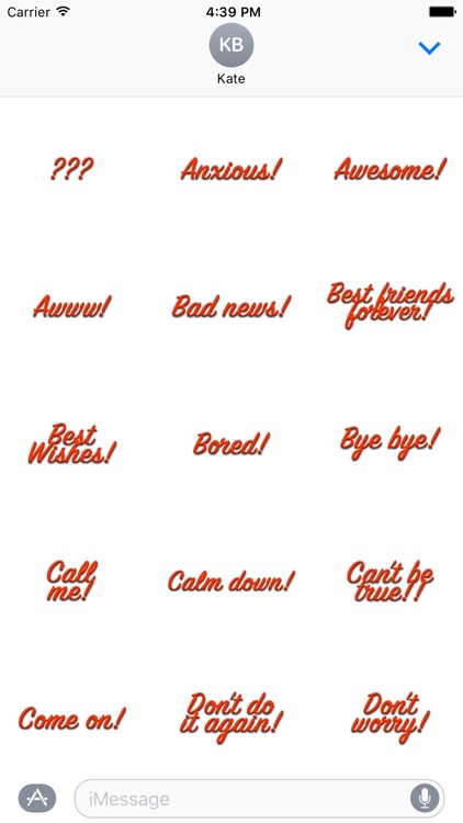 Expressions Red Stickers for iMessage