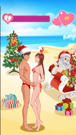 Christmas Beach Couple Kiss Love(圖1)-速報App