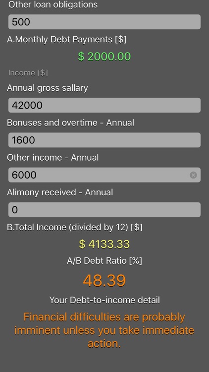 Debt 2 Income Calculator screenshot-4