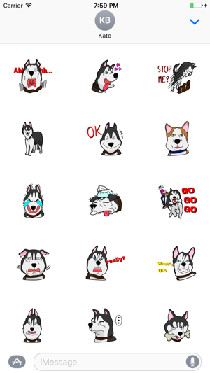 Funny Husky Dog Sticker(圖1)-速報App