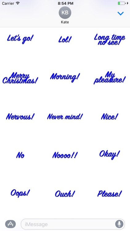 Expressions Dark Blue Stickers for iMessage screenshot-4