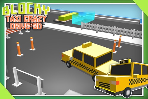 Blocky Taxi Crazy Drive Sim 3D screenshot 2