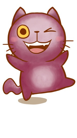 Violet Kitten for iMessage by AMSTICKERS