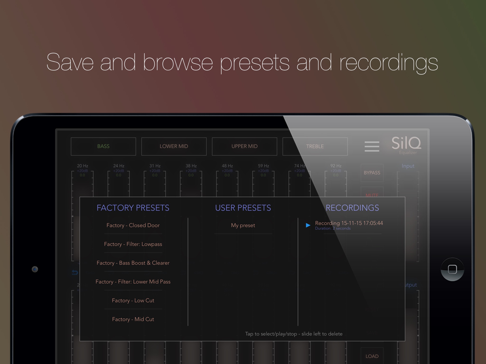 SilQ Equalizer - 32 Band Stereo Equalizer screenshot 3