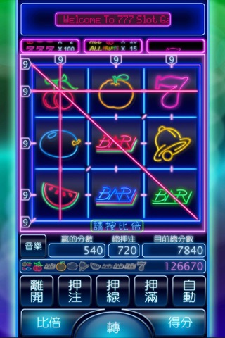 777 Slot 霓虹水果盤 screenshot 3