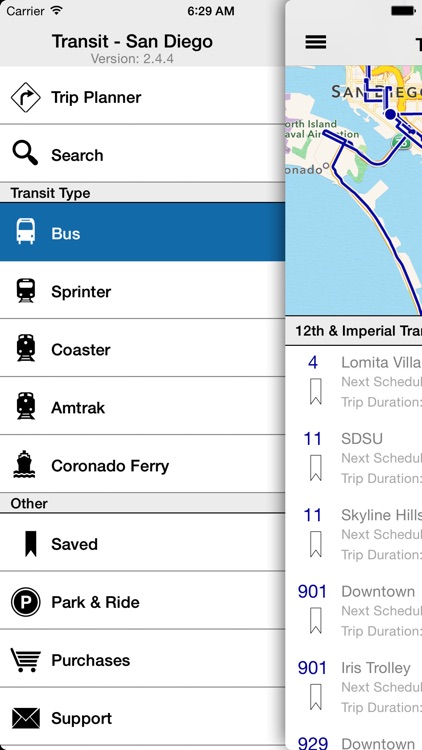 Transit Tracker - San Diego (MTS)