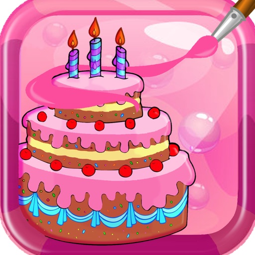 Coloring Pages Game Cake For Kids icon