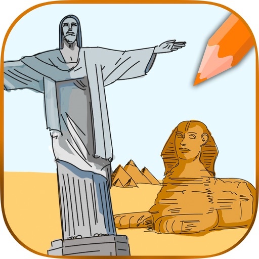 World monuments: Coloring Book for Adults & Kids icon