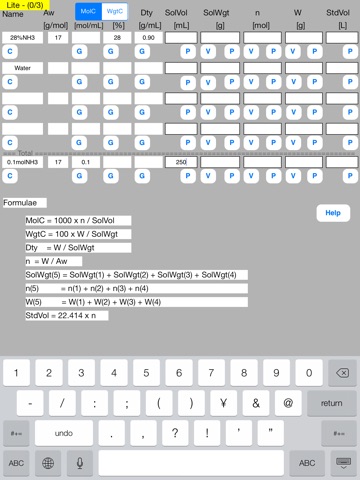 Solution Mol Calculator Lite screenshot 2