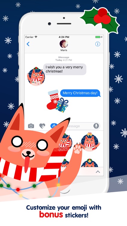 Moji Fox Animated Christmas Sticker Pack