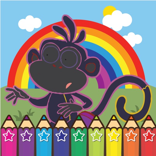 The Explorer Monkey Coloring Book for dora kid icon