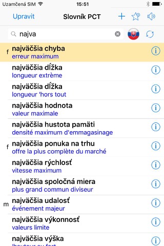 Slovník PCT francúzsko-slovenský screenshot 2