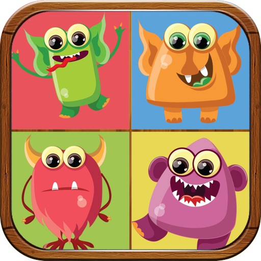 Cute Monsters Match Game for Kids Icon