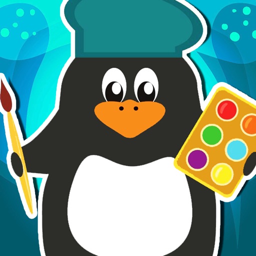 Kids Mini Penguin Coloring Page Game Free Version iOS App