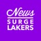 The News Surge Lakers News app showcases the latest Los Angeles Lakers basketball news, rumors, and fan forum posts of the legendary NBA basketball team