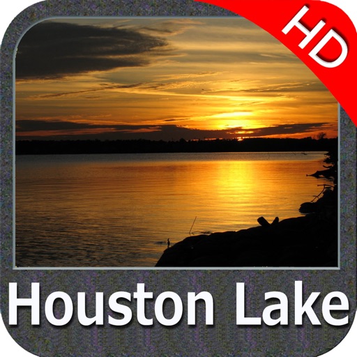 Lake Houston Texas HD GPS fishing map offline icon