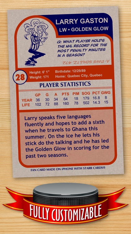 Hockey Card Maker - Make Your Own Custom Hockey Cards with Starr Cards