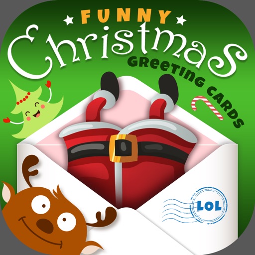 Funny Christmas Cards Designer With Greetings icon
